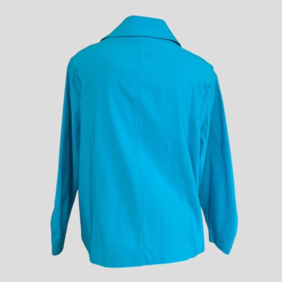 Lulu B Jacket Women's Aqua Blue Lightweight Mid Length Stretch - Picture 2 of 11